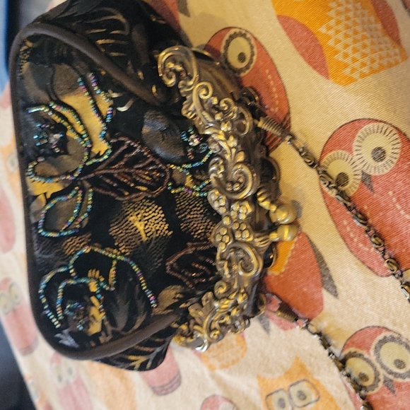 Art Deco Style evening bag,Small purse,Metal chain handle.EUC - Picture 3 of 11